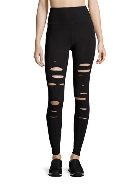 flex high waisted leggings|high waisted black ripped leggings.